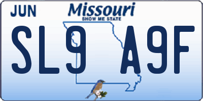 MO license plate SL9A9F