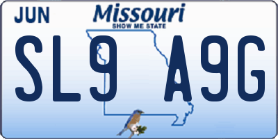 MO license plate SL9A9G