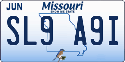 MO license plate SL9A9I