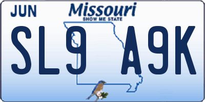 MO license plate SL9A9K