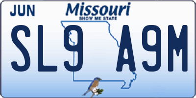 MO license plate SL9A9M
