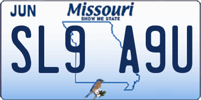 MO license plate SL9A9U
