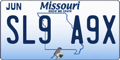 MO license plate SL9A9X