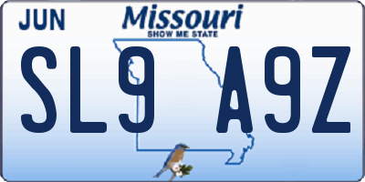 MO license plate SL9A9Z