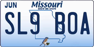 MO license plate SL9B0A