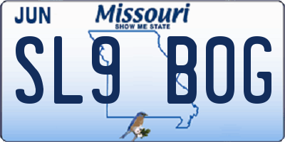 MO license plate SL9B0G