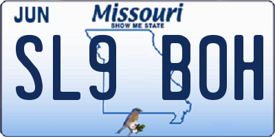 MO license plate SL9B0H