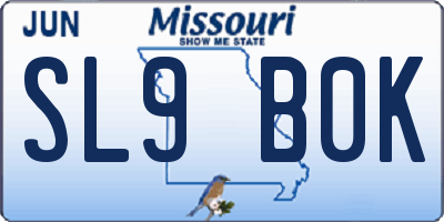 MO license plate SL9B0K