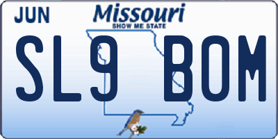 MO license plate SL9B0M