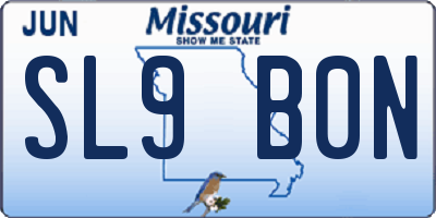 MO license plate SL9B0N