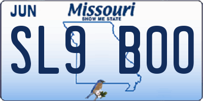 MO license plate SL9B0O