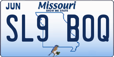 MO license plate SL9B0Q