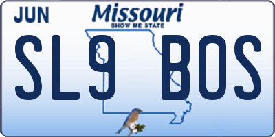 MO license plate SL9B0S