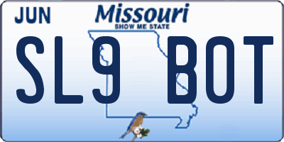 MO license plate SL9B0T
