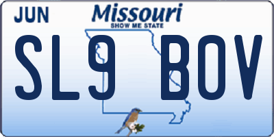 MO license plate SL9B0V