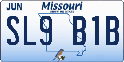 MO license plate SL9B1B