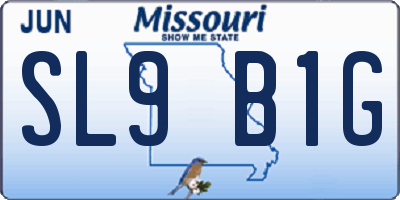 MO license plate SL9B1G