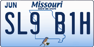 MO license plate SL9B1H