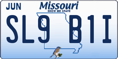 MO license plate SL9B1I