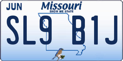 MO license plate SL9B1J