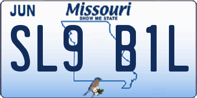 MO license plate SL9B1L
