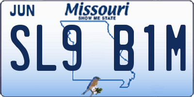 MO license plate SL9B1M
