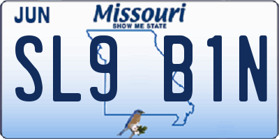MO license plate SL9B1N