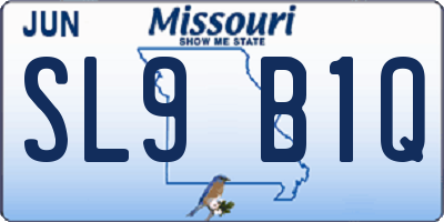MO license plate SL9B1Q