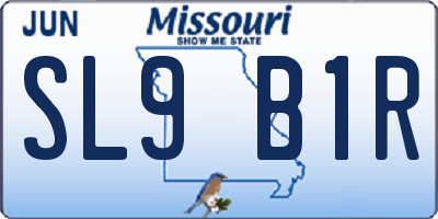 MO license plate SL9B1R