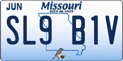 MO license plate SL9B1V