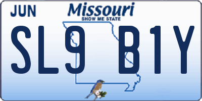 MO license plate SL9B1Y