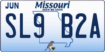 MO license plate SL9B2A