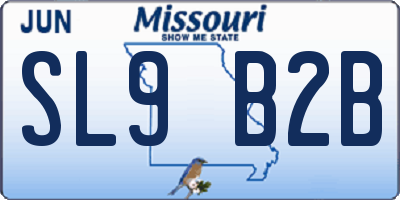 MO license plate SL9B2B