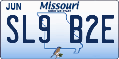 MO license plate SL9B2E