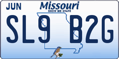 MO license plate SL9B2G