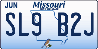 MO license plate SL9B2J