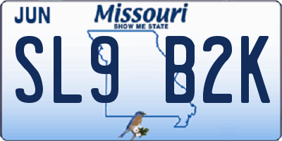 MO license plate SL9B2K