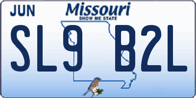 MO license plate SL9B2L