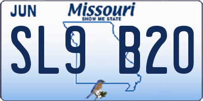 MO license plate SL9B2O