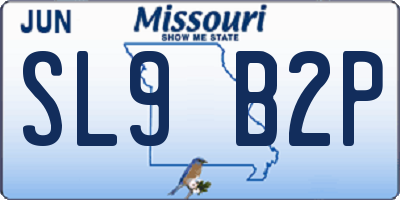 MO license plate SL9B2P