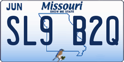 MO license plate SL9B2Q