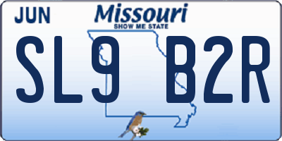 MO license plate SL9B2R