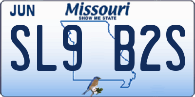 MO license plate SL9B2S