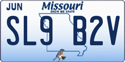 MO license plate SL9B2V