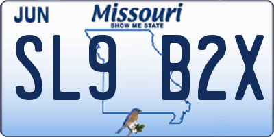 MO license plate SL9B2X