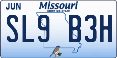 MO license plate SL9B3H