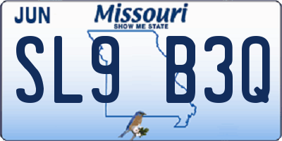 MO license plate SL9B3Q