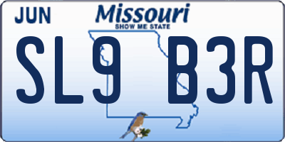 MO license plate SL9B3R