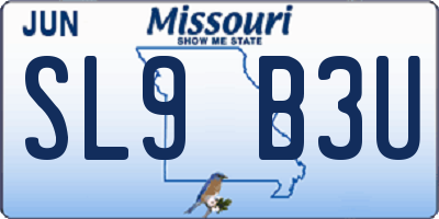 MO license plate SL9B3U