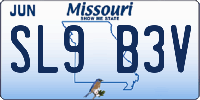 MO license plate SL9B3V